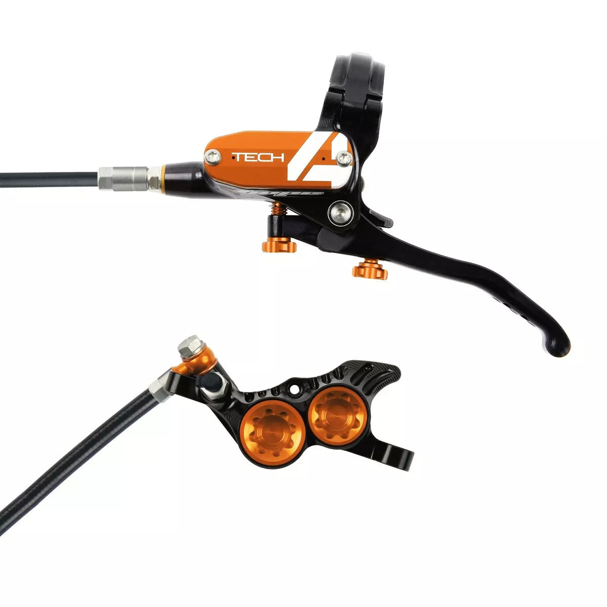 Hope Tech 4 V4 MTB Hydraulic Disc Brake and Lever - Orange